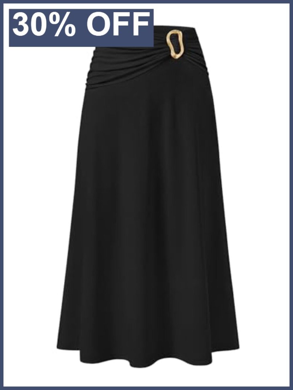 High Waist A-Line Knit Maxi Skirt for Women - Viscose Elastane, Elastic Waist,